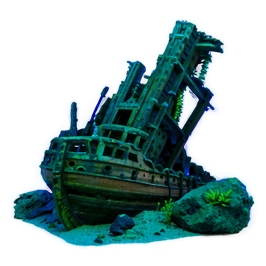 Shipwreck With Coral Growth Png 30 PNG image