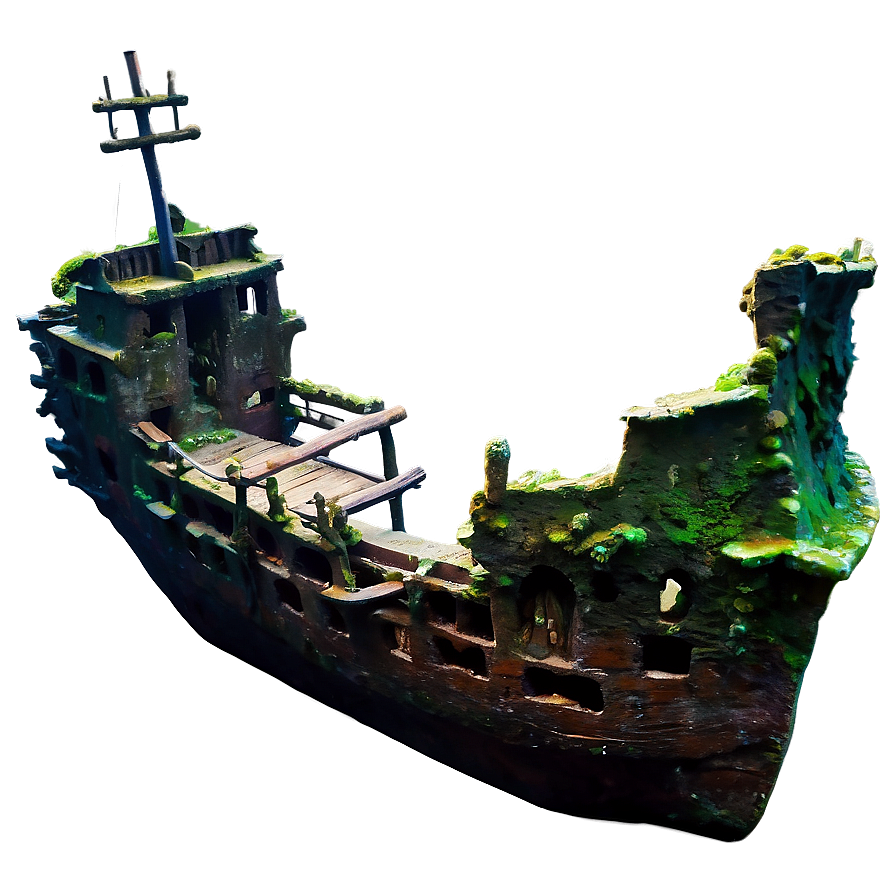 Shipwreck With Coral Growth Png 64 PNG image