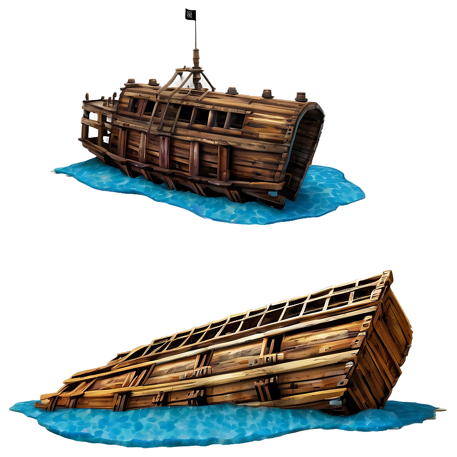 Shipwreck With Sunken Cannon Png 06212024 PNG image