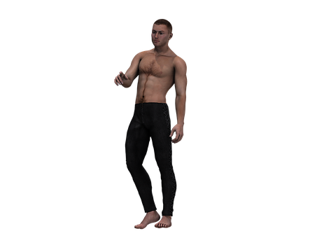 Shirtless Man3 D Model PNG image