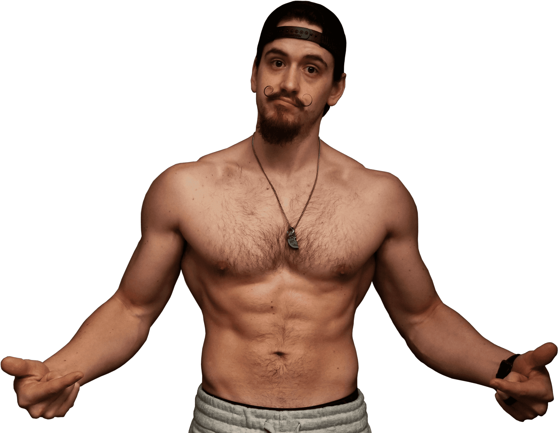 Shirtless Manwith Mustache PNG image