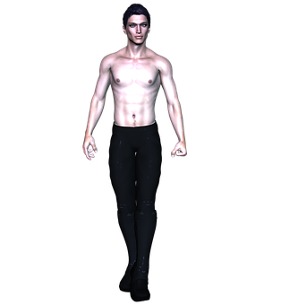Shirtless3 D Model Man Standing PNG image