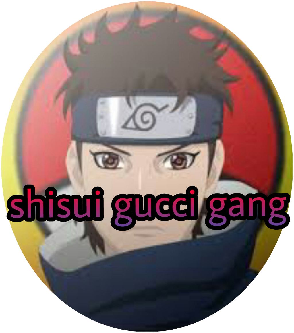 Shisui Uchiha Gucci Gang Button PNG image