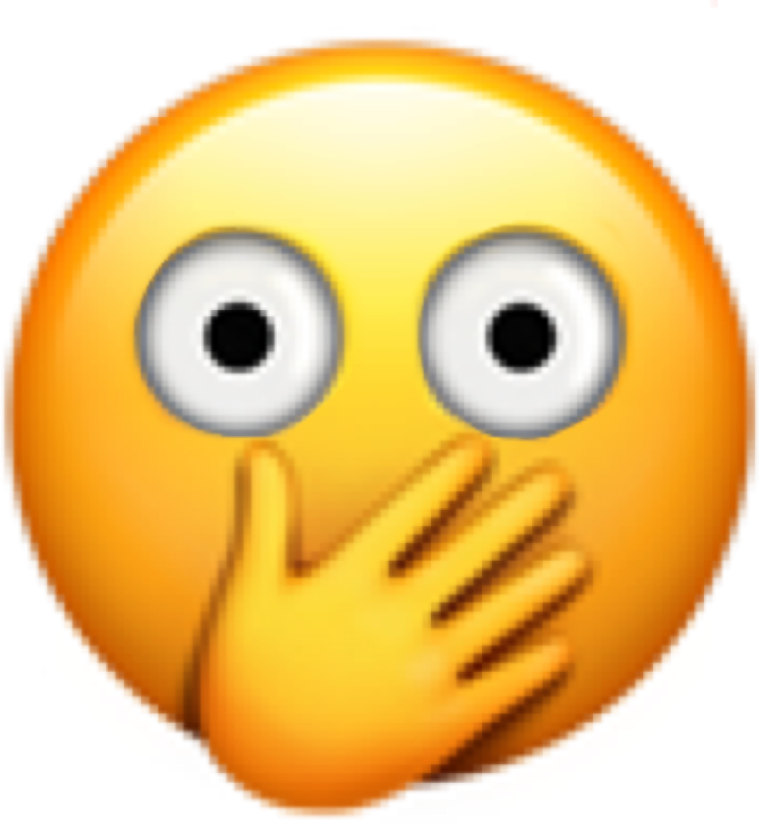 Shocked Face Emoji Covering Mouth PNG image