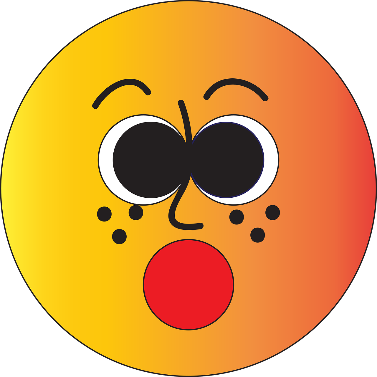 Shocked Face Emoji Graphic PNG image