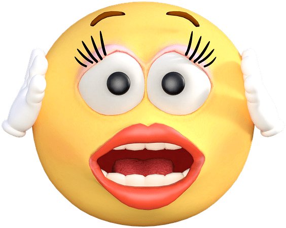 Shocked Yellow Emoji Hands On Face PNG image