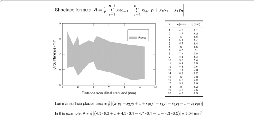 Shoelace Formula Graphand Calculation PNG image