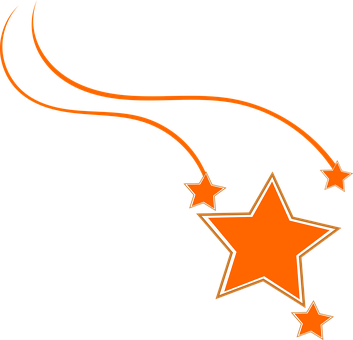 Shooting Star Graphic Orange PNG image