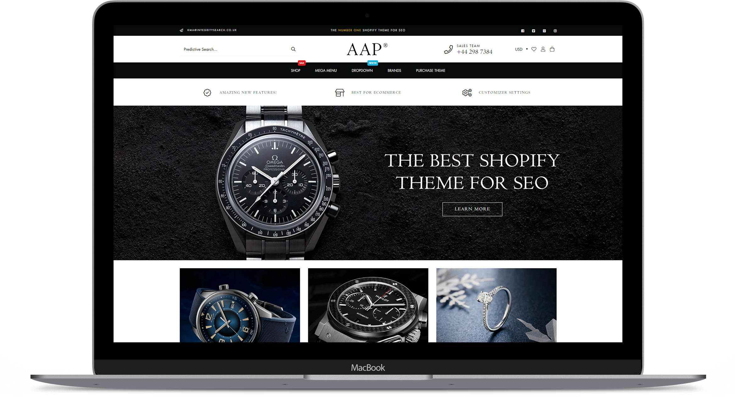 Shopify S E O Theme Watch Display PNG image