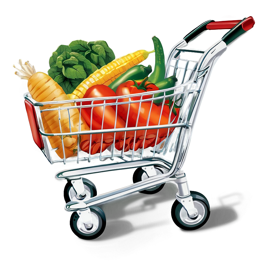 Shopping Cart With Vegetables Png 05252024 PNG image
