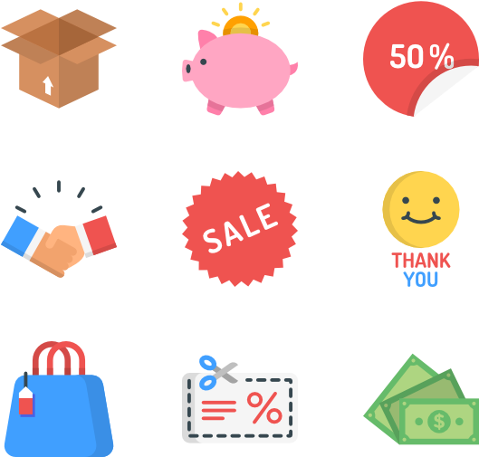 Shoppingand Savings Icons PNG image