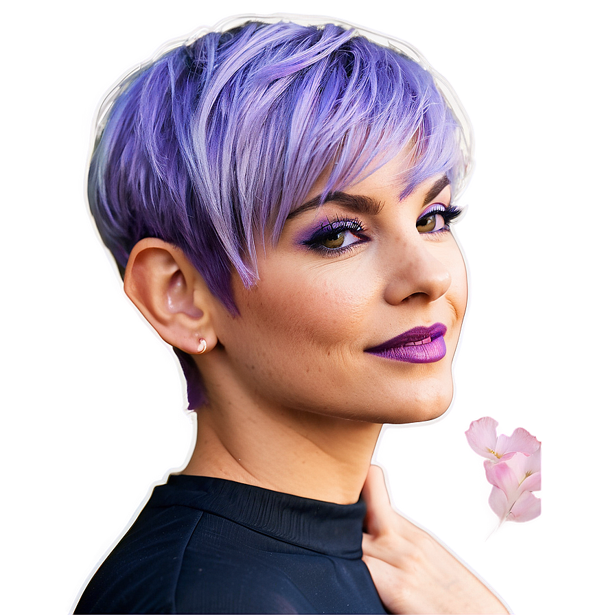 Short And Sassy Purple Pixie Cut Png 06272024 PNG image