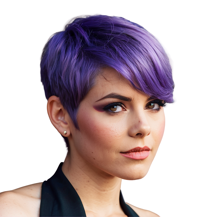 Short And Sassy Purple Pixie Cut Png Xiw40 PNG image