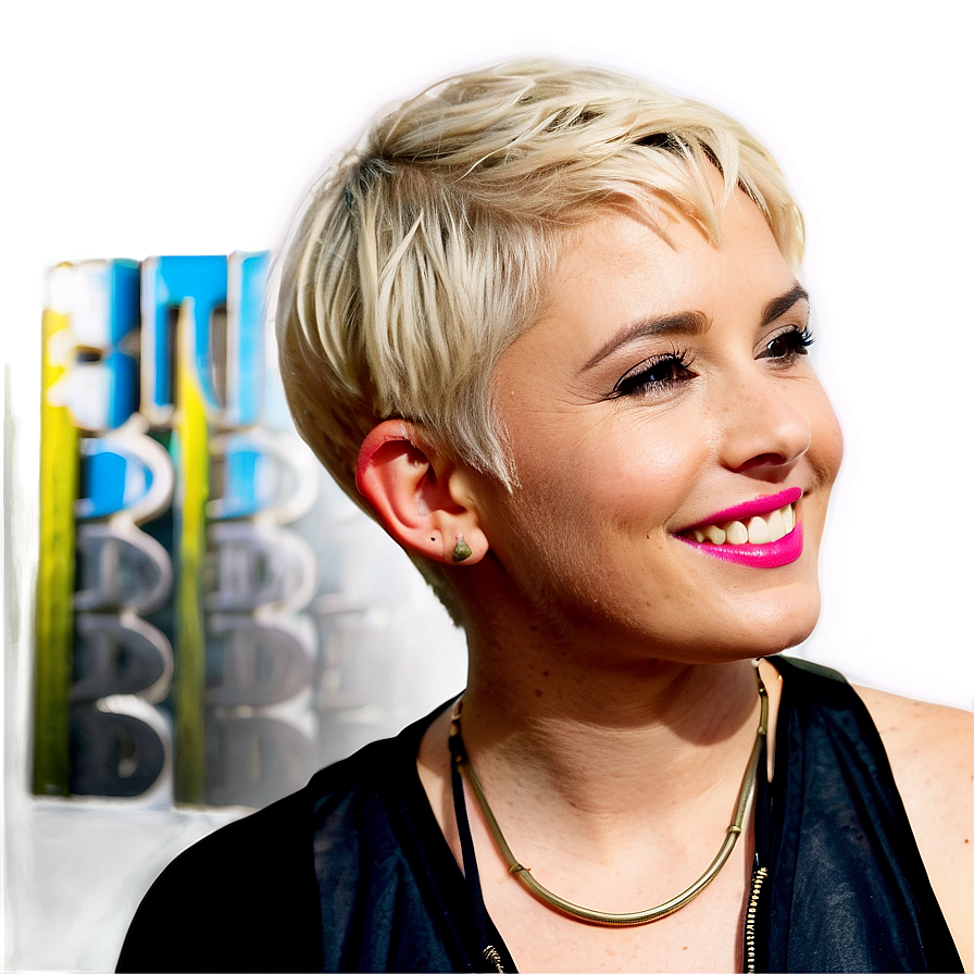 Short Blonde Pixie Cut Png 05252024 PNG image