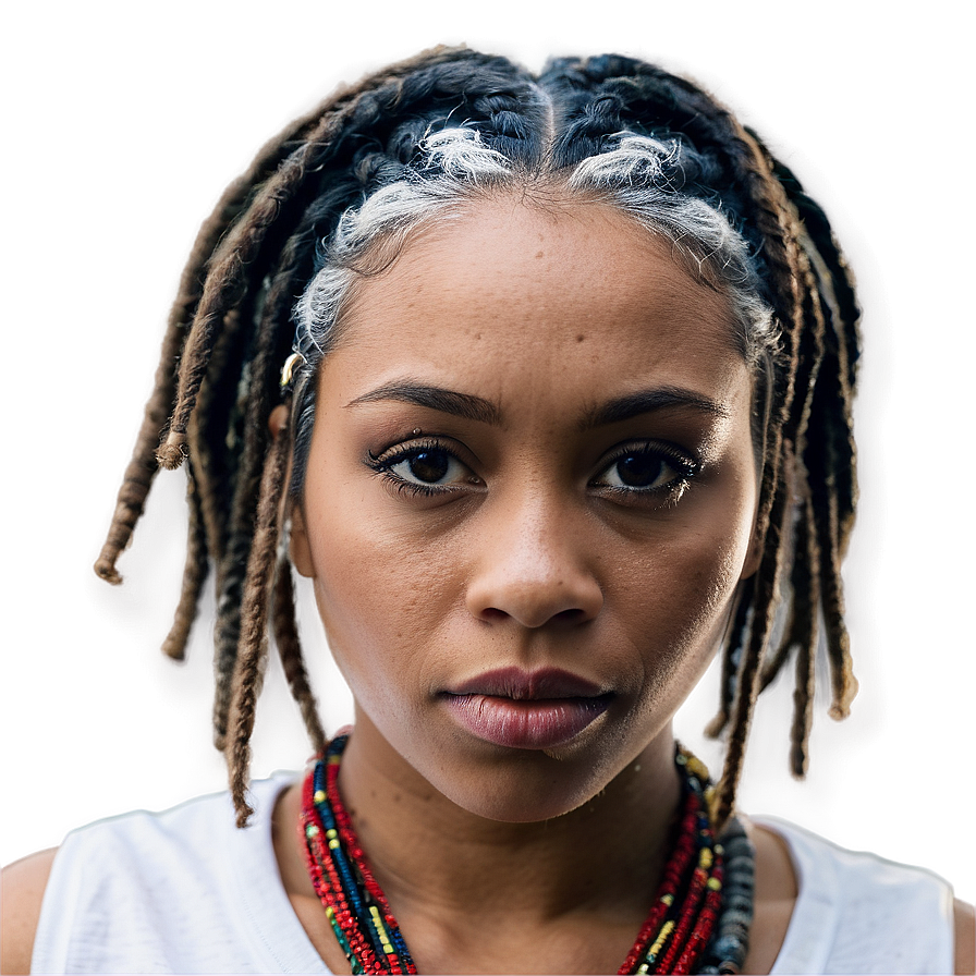 Short Dreads On White Hair Png Cvg PNG image