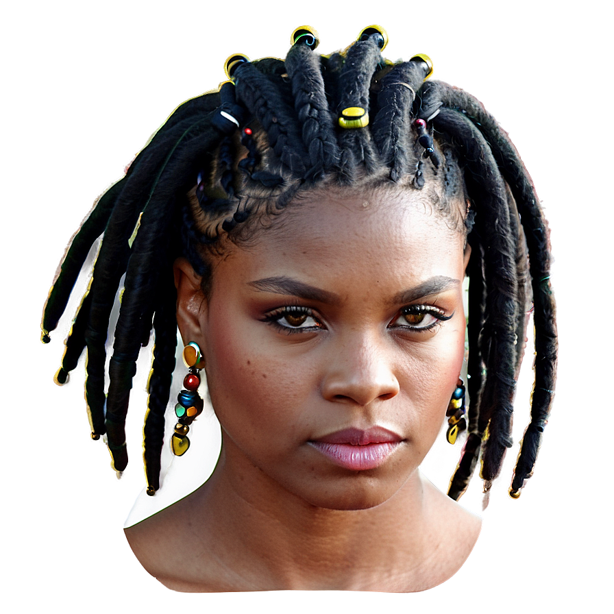 Short Dreads With Beads Png Cho90 PNG image