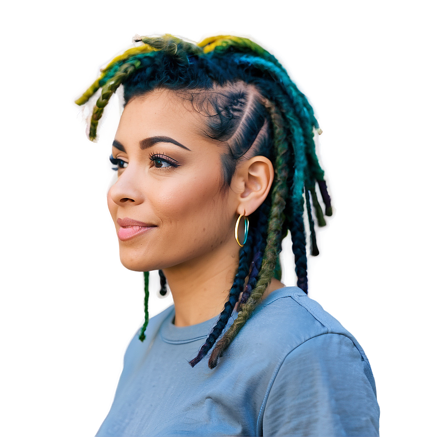 Short Dreads With Temporary Color Png 06272024 PNG image