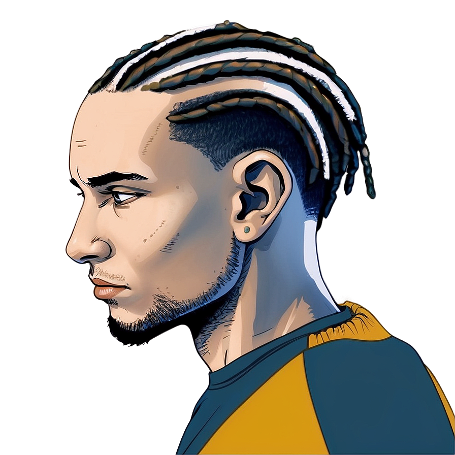 Short Dreads With Undercut Design Png Keh PNG image