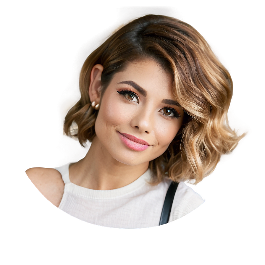 Short Wavy Hair Design Png 06272024 PNG image