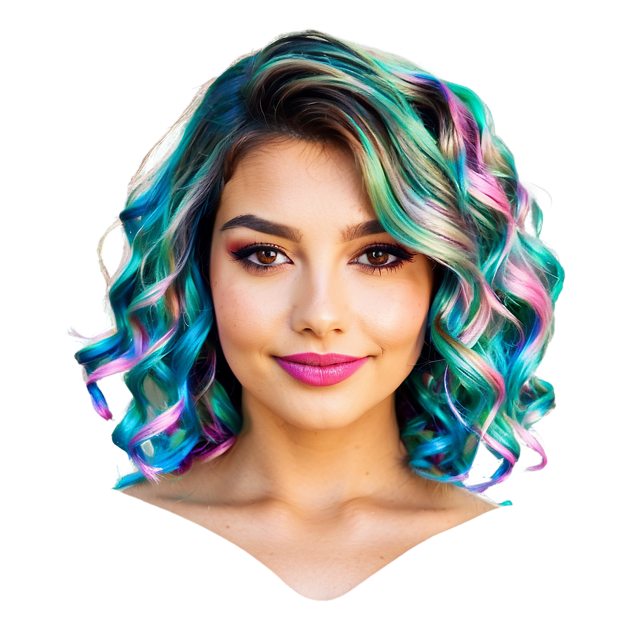 Short Wavy Hair Design Png 06272024 PNG image