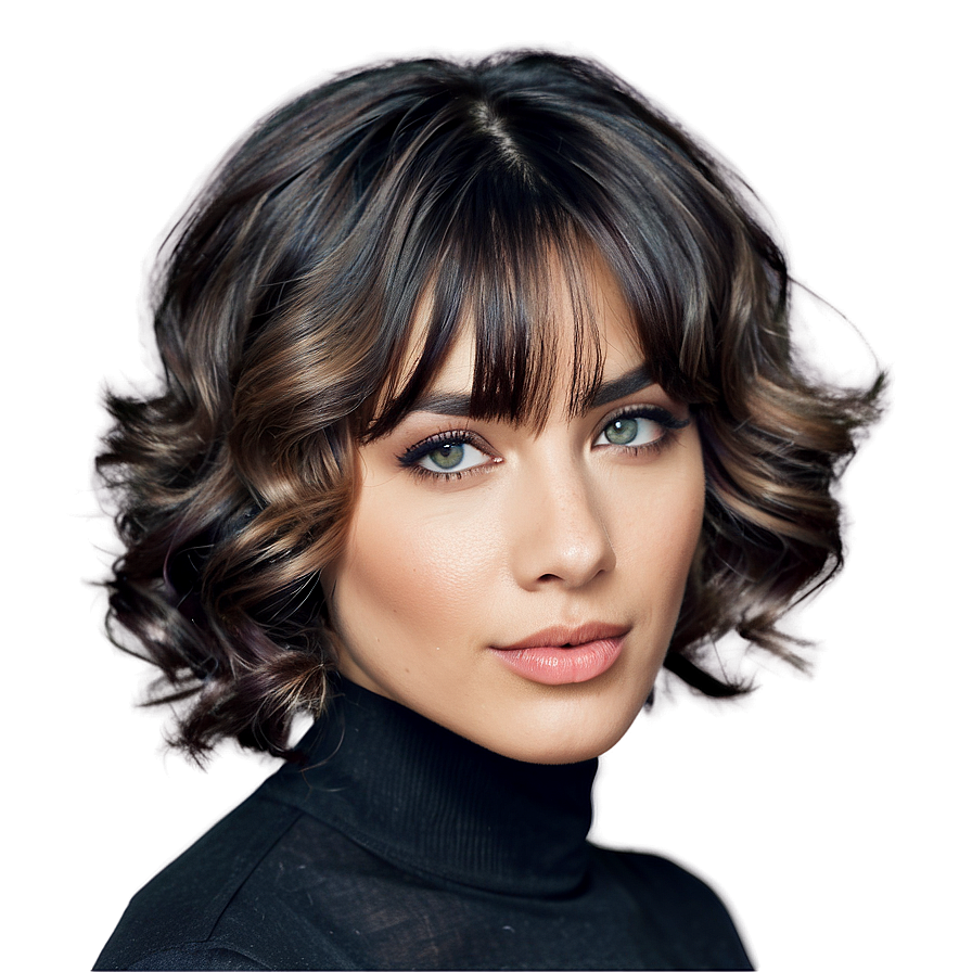 Short Wavy Hair Design Png Lqx PNG image