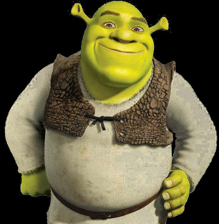 Shrek Smiling Portrait PNG image