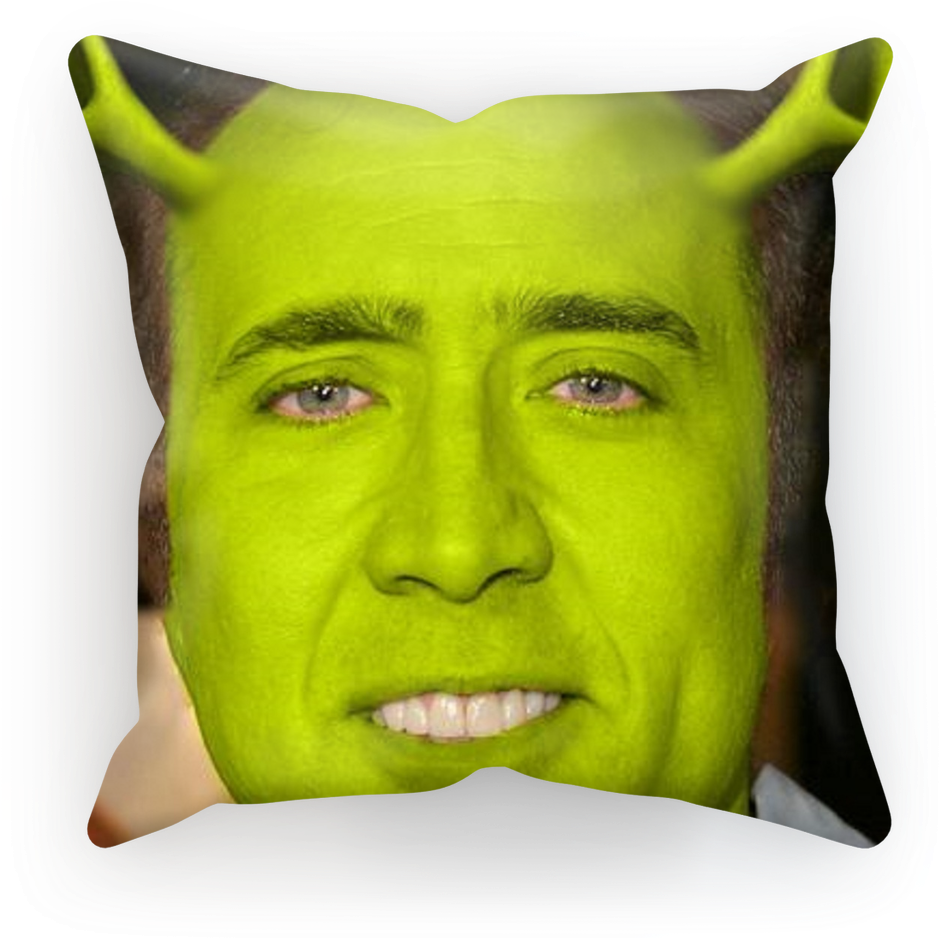 Shrekified Celebrity Face Pillow PNG image