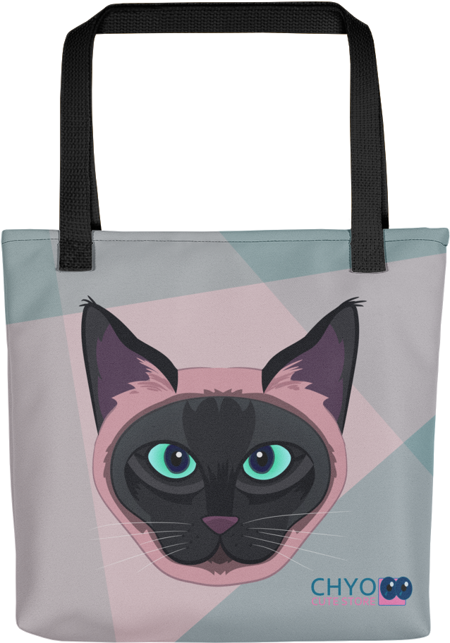 Siamese Cat Tote Bag Design PNG image