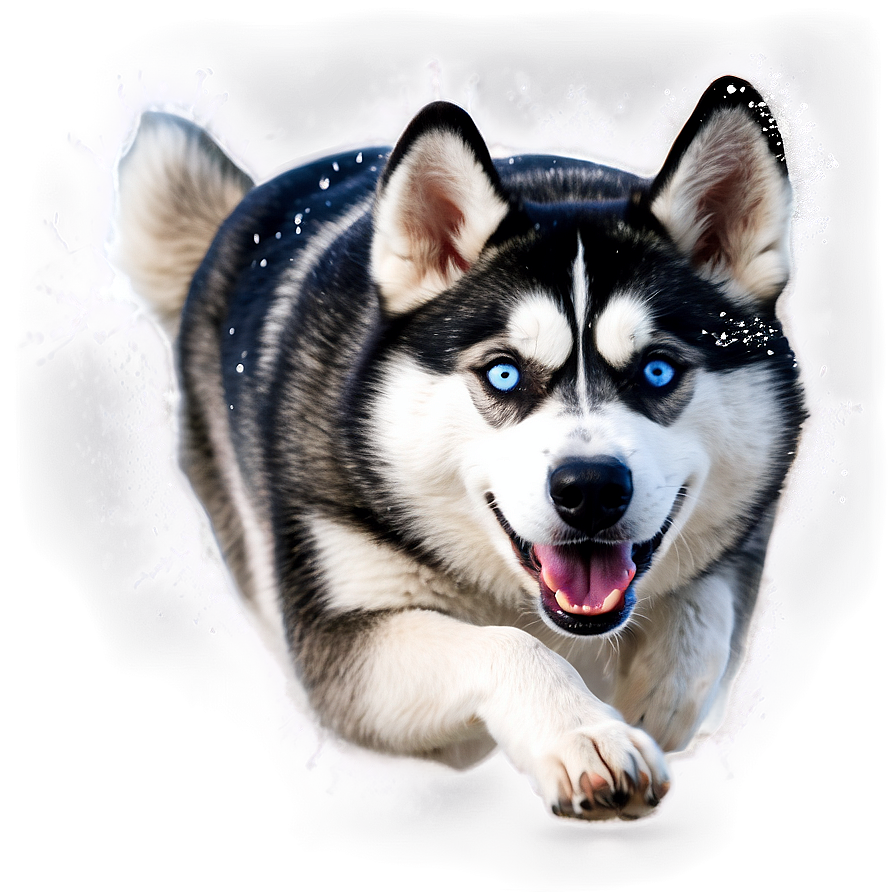 Siberian Husky Running In Snow Png 06252024 PNG image