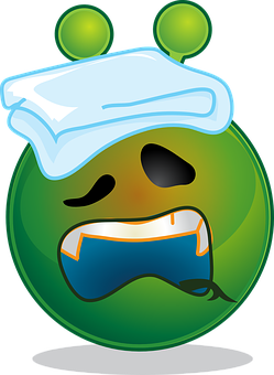 Sick Alien Emoji Illustration PNG image