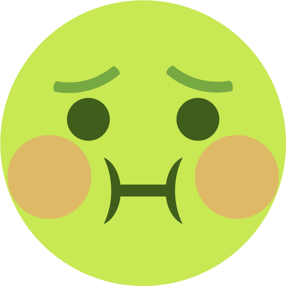 Sick Face Emoji Green PNG image