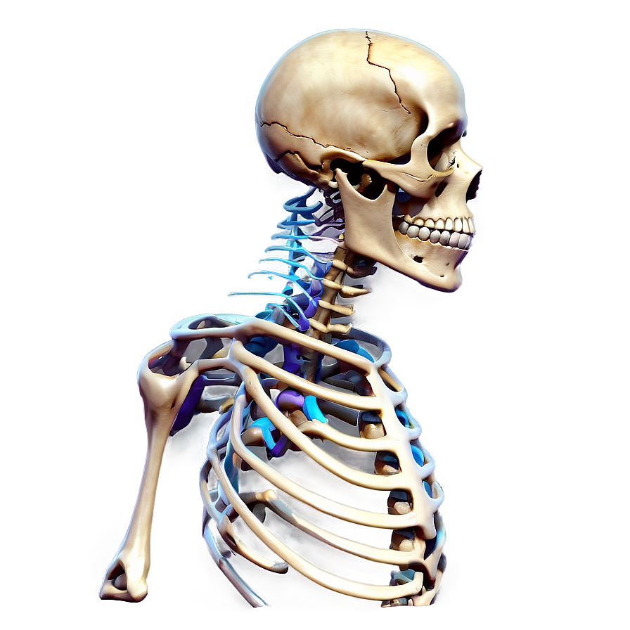 Side Profile Of Human Skeletal System Png Pgy PNG image