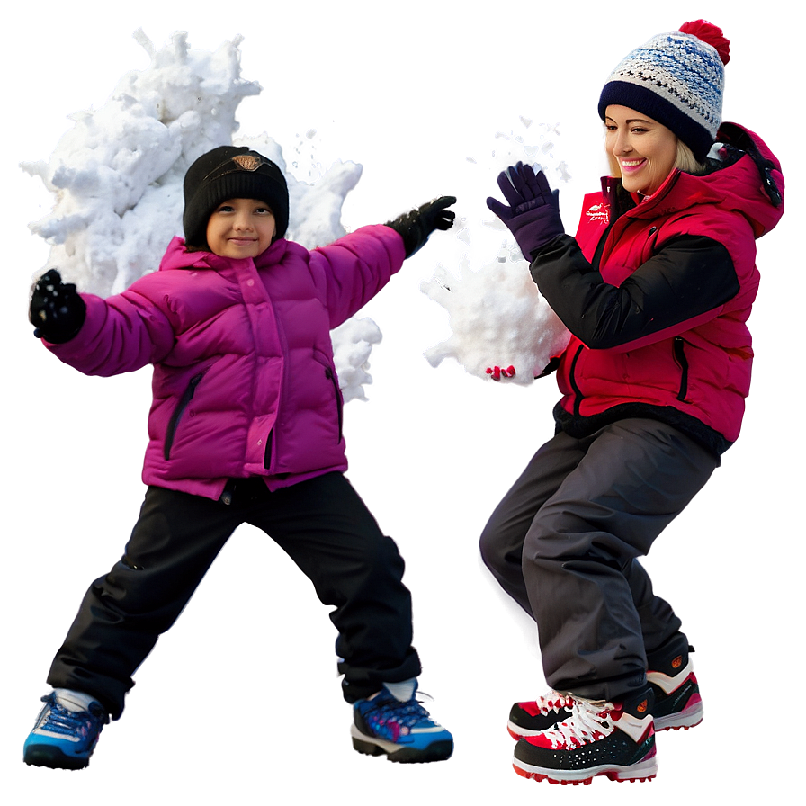 Side-splitting Snowball Fight Png 05062024 PNG image