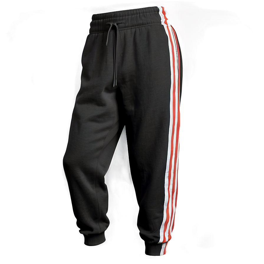 Side Stripe Black Sweatpants Png Osw PNG image