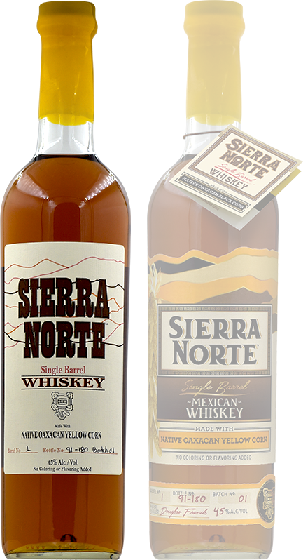 Sierra Norte Mexican Whiskey Bottles PNG image