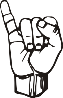 Sign Language Letter L Gesture PNG image