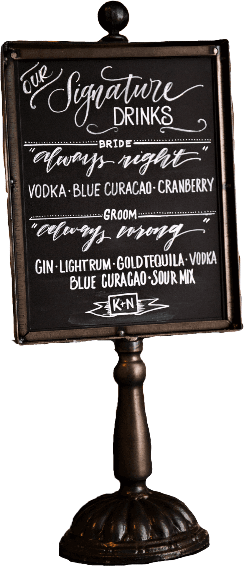 Signature Drinks Chalkboard Menu PNG image