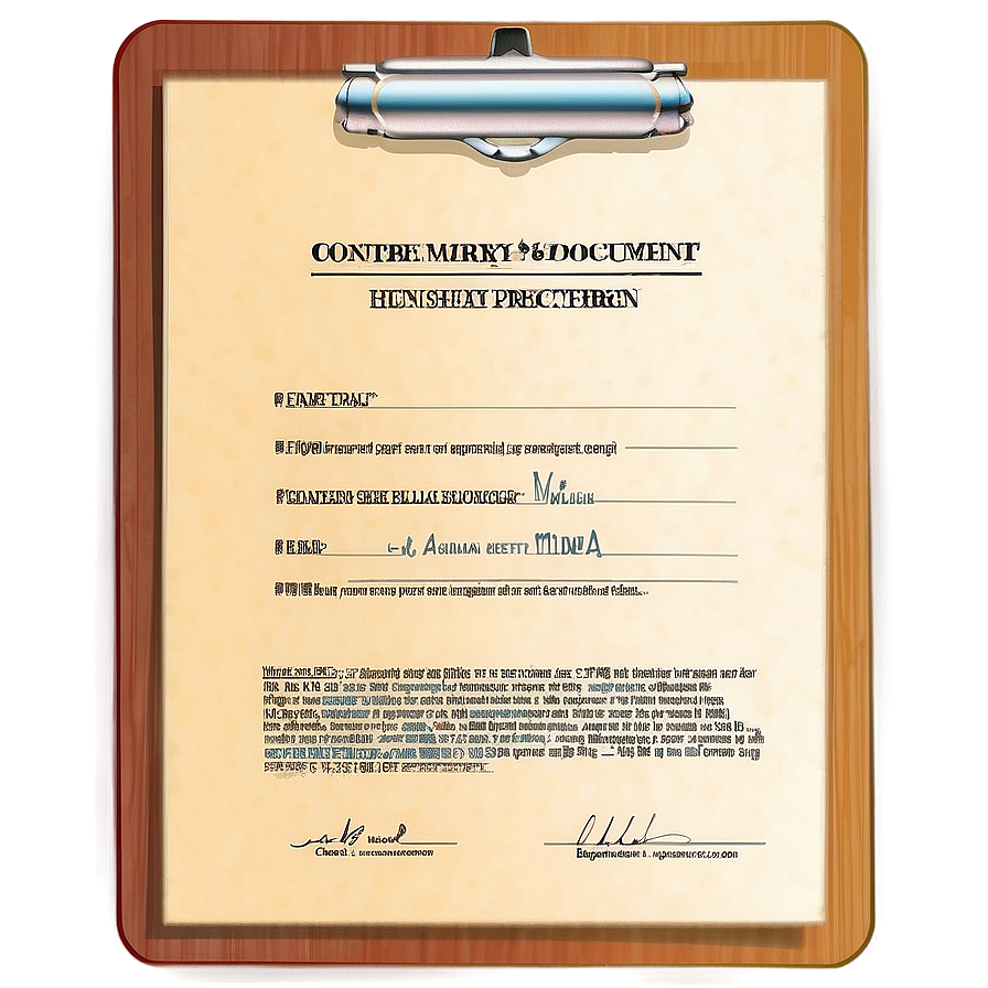 Signed Contract Document Png Bco86 PNG image