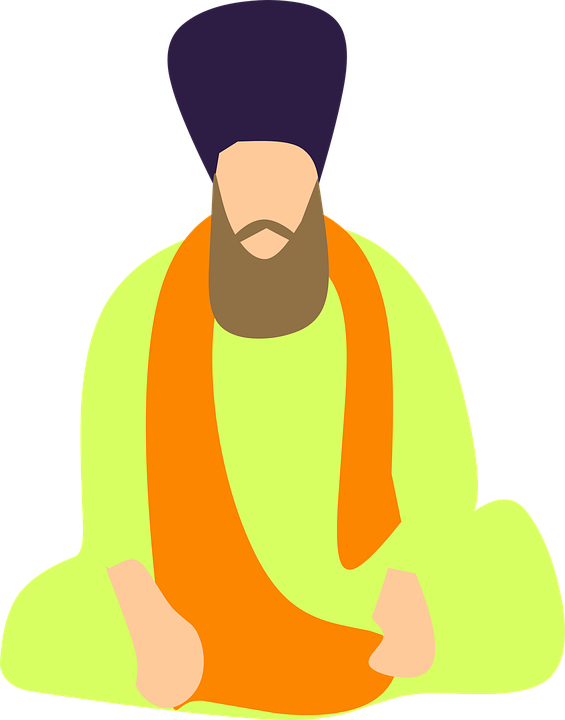 Sikh Man Meditatingin Turban PNG image