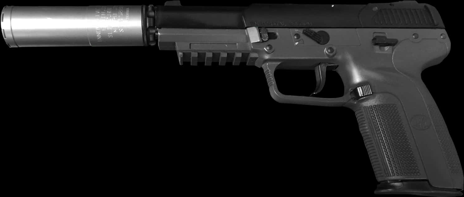 Silenced Semi Automatic Pistol PNG image