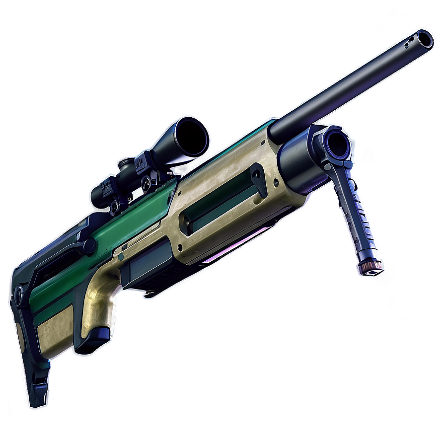 Silent Sniper Rifle With Suppressor Png Wpy PNG image