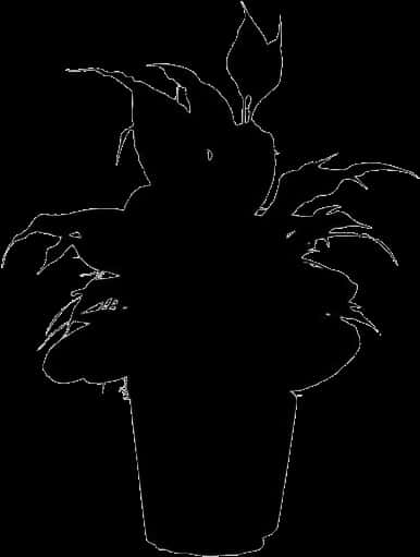 Silhouette Flower Potand Plant PNG image