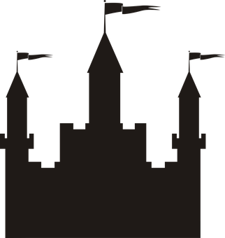 Silhouette Gothic Castle Outline PNG image