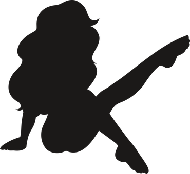 Silhouette Guitar Playing Woman PNG image