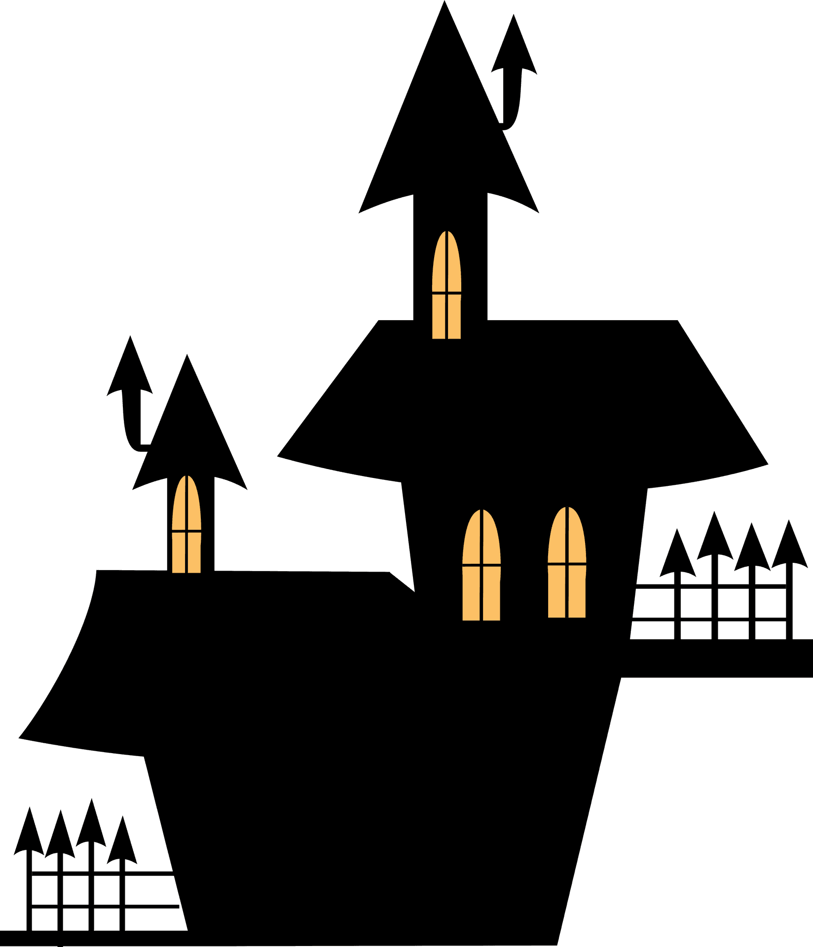 Silhouette Haunted House Graphic PNG image