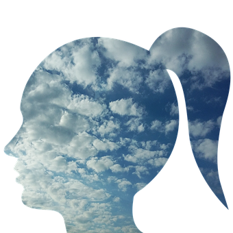 Silhouette Head Clouds Sky PNG image