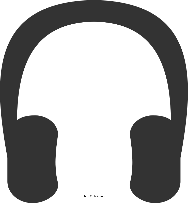 Silhouette Headphones Graphic PNG image