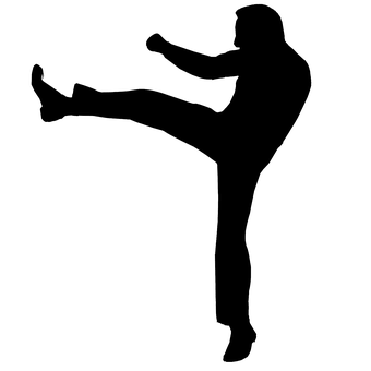 Silhouette Kick Action Pose PNG image