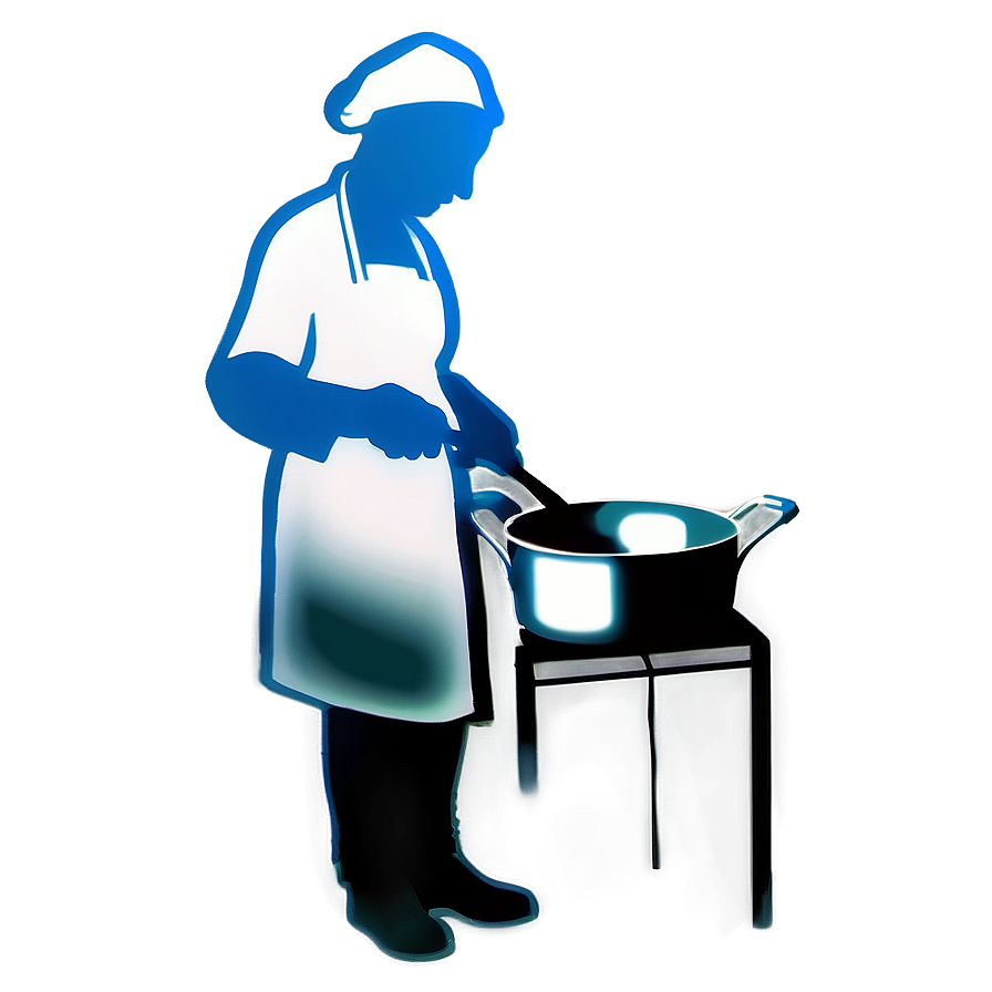 Silhouette Of A Person Cooking Png 62 PNG image