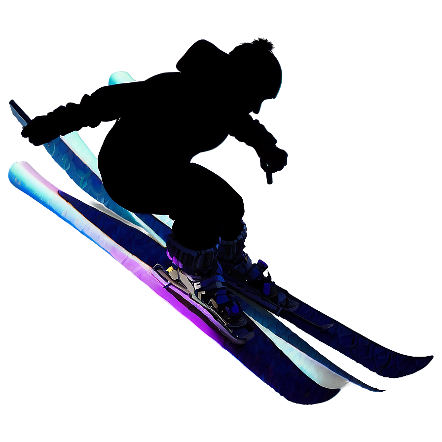 Silhouette Of A Person Skiing Png 69 PNG image